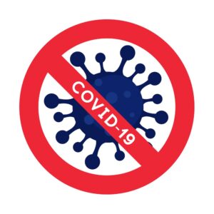 Coronavirus stop sign. Vector illustration. Sign caution coronavirus.